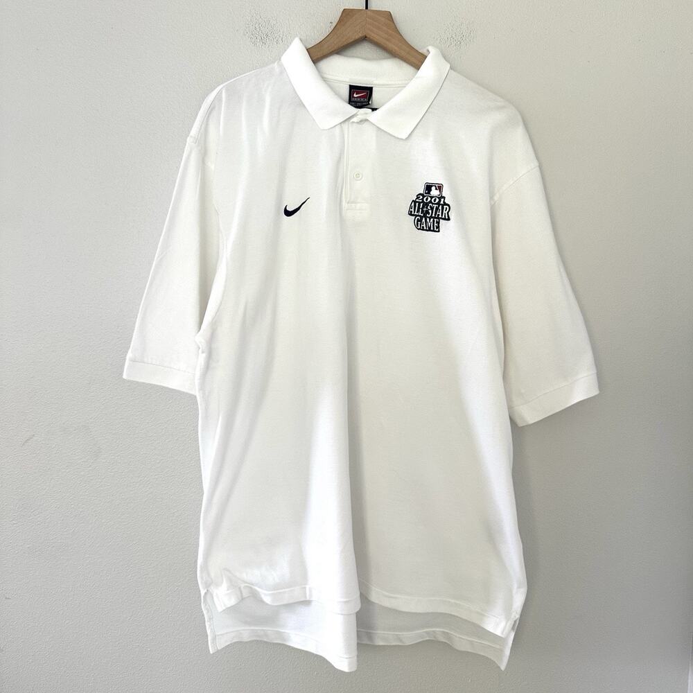 Vintage Y2K Nike Team Men's NBL 2001 Baseball All Star Game Polo Shirt Size XXL